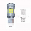   Автолампа светодиодная W21W - T20 - 7440 - W3х16q - SMD 3030 21W c обманкой V2 (Оранжевый) (1шт.)