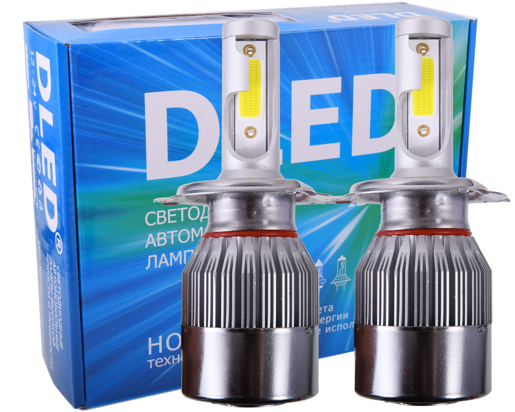 Led headlight h4 c6 с цоколями светодиодные