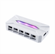   Хаб - контроллер ARGB 3pin для пк с пультом и разветвитель вентиляторов 4pin PWM на магните - белый