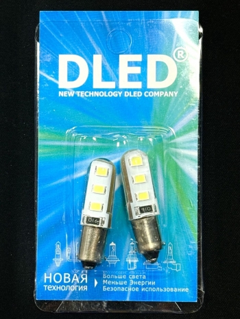   Автолампа светодиодная T4W - BA9S - 6 SMD 2835 (2шт.)