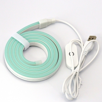   Светодиодный неон 12 x 6мм 5V c USB и сенсорным выключателем 2 метров ( Холодный голубой - Ice Blue )