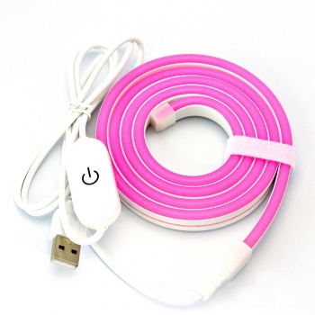   Светодиодный неон 12 x 6мм 5V c USB и сенсорным выключателем 2 метров (Розовый)
