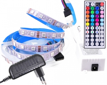   Комплект со светодиодной лентой SMD 5050 (60 LED RGB многоцветная) с блоком питания и контроллером Rec-IK-02