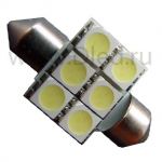   Автолампа светодиодная C5W FEST 31мм SV8,5 - 6 SMD (2шт.)