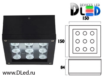   Уличный настенный светильник DLed Square-2787