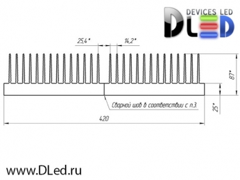   Широкий профиль для светодиодной ленты 420х87мм