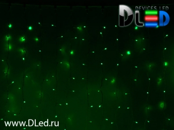   Гирлянда наружная "Занавес" 2 х 3 м 760Led, мерцание, нить белая, Зеленый