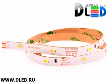   Светодиодная лента IP22 SMD 2835 (30 LED) 12V DC 1 Белый + 2 Теплый белый