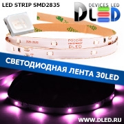   Светодиодная лента IP22 SMD 2835 (30 LED) 12V DC Пурпурный