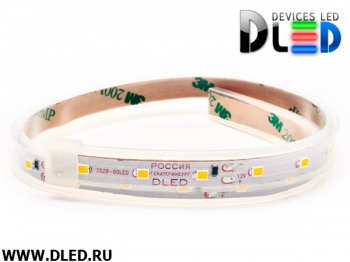   Влагозащищённая светодиодная лента в трубке SMD 2835 (60 LED) ip67 Теплый белый