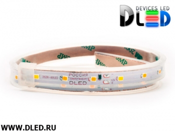   Влагозащищённая светодиодная лента в трубке SMD 2835 (60 LED) ip67 Белый + 2Теплый белый