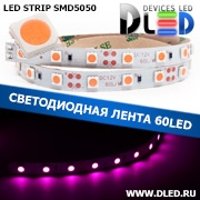   Светодиодная лента IP22 SMD 5050 (60 LED) 12V DC Розовый