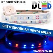   Влагозащищённая светодиодная лента в трубке SMD 5050 (60 LED) ip67 Красный + 2 Синий