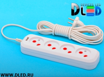   Удлинитель DLED-5М 4 розетки 6A