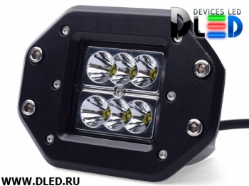   Фара рабочего освещения 6 led CREE Dled 24W BL Flood Ближний свет (Точечный)