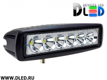   Фара рабочего освещения 6 led Epistar Dled 18W Flood Ближний свет (Точечный)