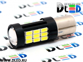   Автолампа светодиодная 1157 - P21/5W - S25 - BAY15d - 29 SMD 5730 + Линза (2шт.)