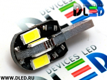   Автолампа светодиодная T10 - W5W - 8 SMD 5630 + Обманка (2шт.)