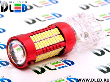   Автолампа светодиодная P27/7W - T25 - 3157 - 106SMD 4014+ Линза (2шт.)