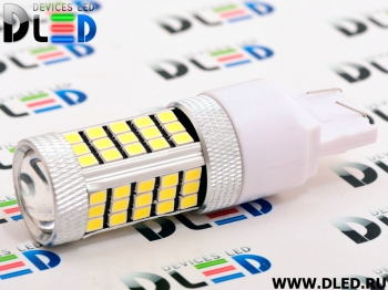   Автолампа светодиодная W21W - T20 - 7440 - W3х16q - 66SMD 2835+ Линза (2шт.)