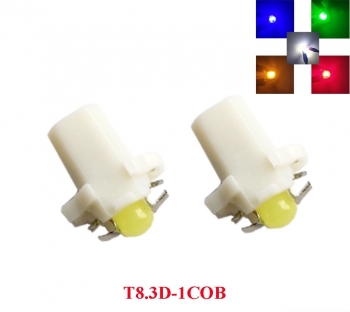   Автолампа светодиодная T5 - B8.3D - BAX10s - COB Красный (2шт.)